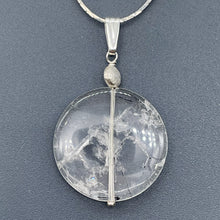 Load image into Gallery viewer, Tourmalated Quartz Beautiful Round Sterling Silver Pendant | 2" Long | Disc |