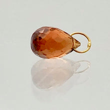 Load image into Gallery viewer, .85cts Orange Sapphire 18K Briolette Bead Pendant | 6.5x4mm |