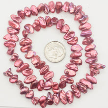 Load image into Gallery viewer, Coppery Warm Raspberry Keishi Pearl Strand 108088