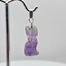 Load image into Gallery viewer, Adorable! Amethyst Cat Sterling Silver Pendant