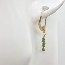 Load image into Gallery viewer, Sparkle Parrot Green Diamond (.73cts) &amp; 14K Gold Earrings 309605 - PremiumBead Alternate Image 6
