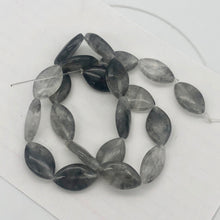 Load image into Gallery viewer, Misty Grey Tourmalated Quartz Bead Strand | 20mm | Grey | Flat Oval | 21 Beads | - PremiumBead Alternate Image 3