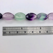 Load image into Gallery viewer, Rare! Carved 14x10mm Oval Fluorite 13" Bead Strand! - PremiumBead Alternate Image 6