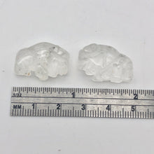 Load image into Gallery viewer, Charge! Quartz Hand Carved Bison / Buffalo Figurine | 21x14x8mm | Clear - PremiumBead Alternate Image 3