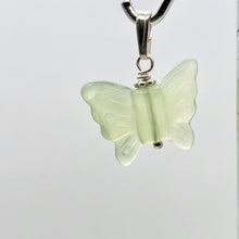 Load image into Gallery viewer, Flutter Carved Aventurine Butterfly Sterling Silver Pendant| 1 1/4" Long| Green| - PremiumBead Alternate Image 4