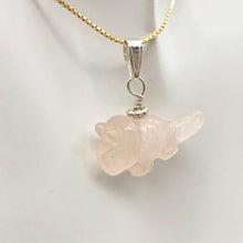 Load image into Gallery viewer, Pink Dinosaur Pendant Rose Quartz Triceratops Sterling Silver Pendant 509303RQS | 22x12x7.5mm (Triceratops), 6.8mm (Bail Opening), 1&quot; (Long) | Pink - PremiumBead Alternate Image 6
