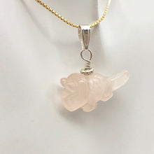 Load image into Gallery viewer, Pink Dinosaur Pendant Rose Quartz Triceratops Sterling Silver Pendant 509303RQS | 22x12x7.5mm (Triceratops), 6.8mm (Bail Opening), 1" (Long) | Pink - PremiumBead Alternate Image 6