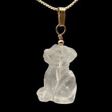 Load image into Gallery viewer, Semi Precious Stone Jewelry Faithful Dog Pendant Necklace of Quartz/14kgf