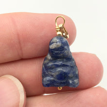 Load image into Gallery viewer, Namaste Hand Carved Sodalite Buddha and 14K Gold Filled Pendant, 1.5" Long - PremiumBead Alternate Image 10