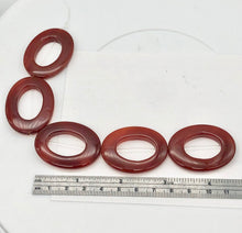 Load image into Gallery viewer, Carnelian Agate Picture Frame Beads 8" Strand |40x30x5mm|Red/Orange|Oval |5 Bds| - PremiumBead Alternate Image 3