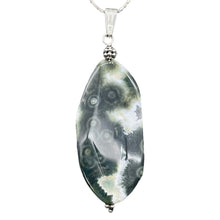 Load image into Gallery viewer, Ocean Jasper Sterling Silver Long | 2 1/2" Long | White/Black | 1 Pendant |
