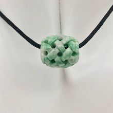 Load image into Gallery viewer, Basket Weave Carved 18x16mm Flowering Jade Barrel Bead 10570Fj | 15x13mm | Green - PremiumBead Alternate Image 3