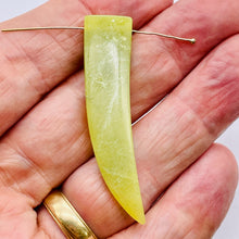 Load image into Gallery viewer, 1 Chartreuse Serpentine Jade 48x13x5mm Claw Bead 8948C