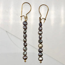 Load image into Gallery viewer, Dark Champagne Bubble Fresh Water Pearl 14K Gold Filled Earrings | 2" Long |