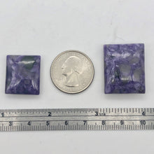 Load image into Gallery viewer, 80cts of Rare Rectangular Pillow Charoite Beads | 2 Beads | 27x22x10mm | 10871B - PremiumBead Alternate Image 5