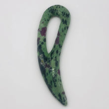 Load image into Gallery viewer, Ruby Zoisite Gemstone Comma Pendant | 94x28x6mm | Green/Red | 1 Pendant |
