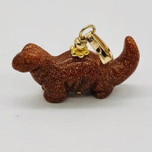 Load image into Gallery viewer, Goldstone Diplodocus Dinosaur Pendant Necklace|Semi Precious Stone Jewelry