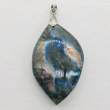 Load image into Gallery viewer, Labradorite Sterling Silver Natural | 1 1/2" Long | Blue Orange | 1 Pendant |