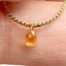 Load image into Gallery viewer, Sapphire 18K Briolette Bead Pendant | Golden Orange | 5x3mm | .56 ct |
