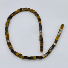 Load image into Gallery viewer, Wildly Exotic Tigereye 6mm Cube Bead 8 inch Strand 9473HS