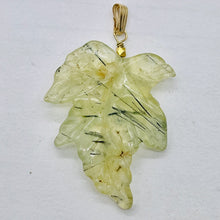 Load image into Gallery viewer, 14K Gold Filled Carved Prehnite Leaf Pendant | 2" Long | Green | 1 Pendant |