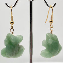 Load image into Gallery viewer, Aventurine Frog 14k Gold Filled Earrings| Semi Precious Stone Jewelry | 1 1/2" |