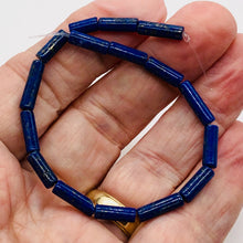 Load image into Gallery viewer, Lapis Lazuli Strand Tube | 9x4 mm | Blue/Silver | 50 Beads|