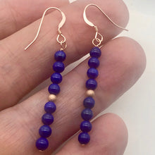 Load image into Gallery viewer, Natural AAA Lapis with 14K Rose Gold Filled Earrings | 2"Long | Blue |
