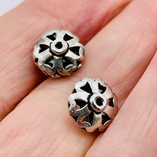 Load image into Gallery viewer, Large Stunning Solid Sterling Silver Bali Saucer Beads | 11x7.5mm | 2 Beads |