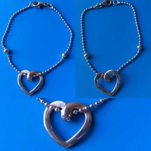 Love! Floating Heart Sterling Silver 7" Bracelet (5 Grams) 10064A - PremiumBead Primary Image 1