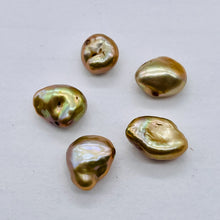 Load image into Gallery viewer, 5 Champagne FW Rose Petal Keishi 12.5x7x6mm to 7x7x5mm Pearls 8890