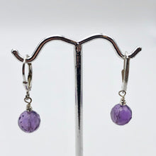Load image into Gallery viewer, Royal Natural Untreated Faceted Amethyst Solid Sterling Silver Earrings 310453B - PremiumBead Alternate Image 6
