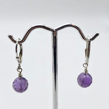 Load image into Gallery viewer, Royal Natural Untreated Faceted Amethyst Solid Sterling Silver Earrings 310453B - PremiumBead Alternate Image 6