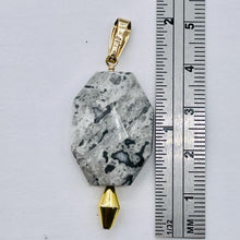 Load image into Gallery viewer, Picasso Jasper 14K Gold Filled Drop/Dangle | 1 3/4" Long| Gray/Black | 1 Pendant