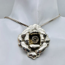 Load image into Gallery viewer, Thai Hill Tribe Sterling Silver Rose Pendant | 47x47x4mm | Silver | 1 Pendant |