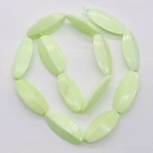Load image into Gallery viewer, Chrysophrase 16" Bead Strand Ridged Marquise | 30x15mm | Lemon Green| 13 Beads |