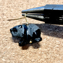 Load image into Gallery viewer, Adorable! Carved Onyx Panda Bear 14Kgf Pendant | 19x14x10mm (Panda) 4mm (Bail Opening) | Black - PremiumBead Alternate Image 4