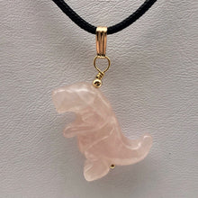 Load image into Gallery viewer, Rose Quartz Tyrannosaurus Rex Dinosaur Pendant Necklace|14k Gold Filled Jewelry - PremiumBead Alternate Image 12