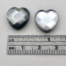 Load image into Gallery viewer, Black Lip Mother of Pearl Heart Strand | 14x14x5 | Black Silver | 30 Bead(s)