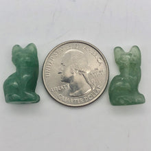 Load image into Gallery viewer, Adorable! Aventurine Sitting Carved Cat Figurine | 21x11x8mm | Green - PremiumBead Alternate Image 7