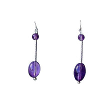 Load image into Gallery viewer, Unique Amethyst & Sterling Silver Earrings 6379B