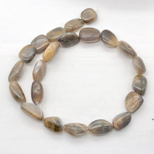 Load image into Gallery viewer, Grey Moonstone Bead Strand | 23x13x8mm to 18x11x9mm | Grey | 19 to 24 Strand