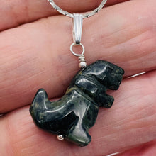 Load image into Gallery viewer, T-Rex Dinosaur Carved Kambaba Jasper Sterling Silver Pendant