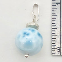 Load image into Gallery viewer, Hemimorphite Sterling Silver Pendant Round | 1" Long | Blue | 1 Pendant