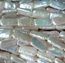 Load image into Gallery viewer, 3 Double Drilled White Rectangle Coin FW Pearls 4812 - PremiumBead Alternate Image 3