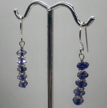 Load image into Gallery viewer, Iolite Faceted Rondelle Dangle Earrings | 1 1/4" Long | Purple | 1 Pair |