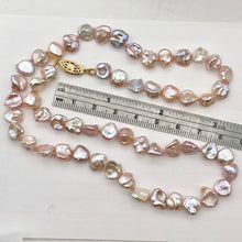 Load image into Gallery viewer, Ballerina Pink Rose Petal Keishi 18" Pearl Necklace with 14k gf pearl clasp.