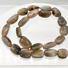 Load image into Gallery viewer, Grey Moonstone Bead Strand | 23x13x8mm to 18x11x9mm | Grey | 19 to 24 Strand