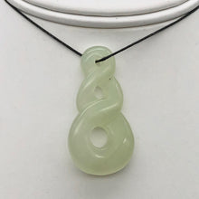 Load image into Gallery viewer, Carved Serpentine Infinity Pendant with Simple Black Cord 10821N - PremiumBead Alternate Image 3
