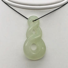 Load image into Gallery viewer, Carved Serpentine Infinity Pendant with Simple Black Cord 10821N - PremiumBead Alternate Image 3